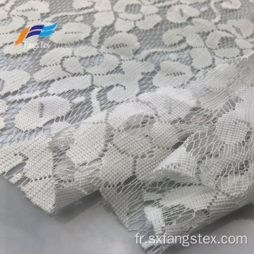 Tissu de robe de dentelle de maille brodé floral blanc africain